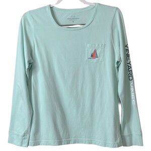 VINEYARD VINES Men’s Sailboat 98 Pocket Long Sleeve Cotton Tee‎ Mint Green Sz M